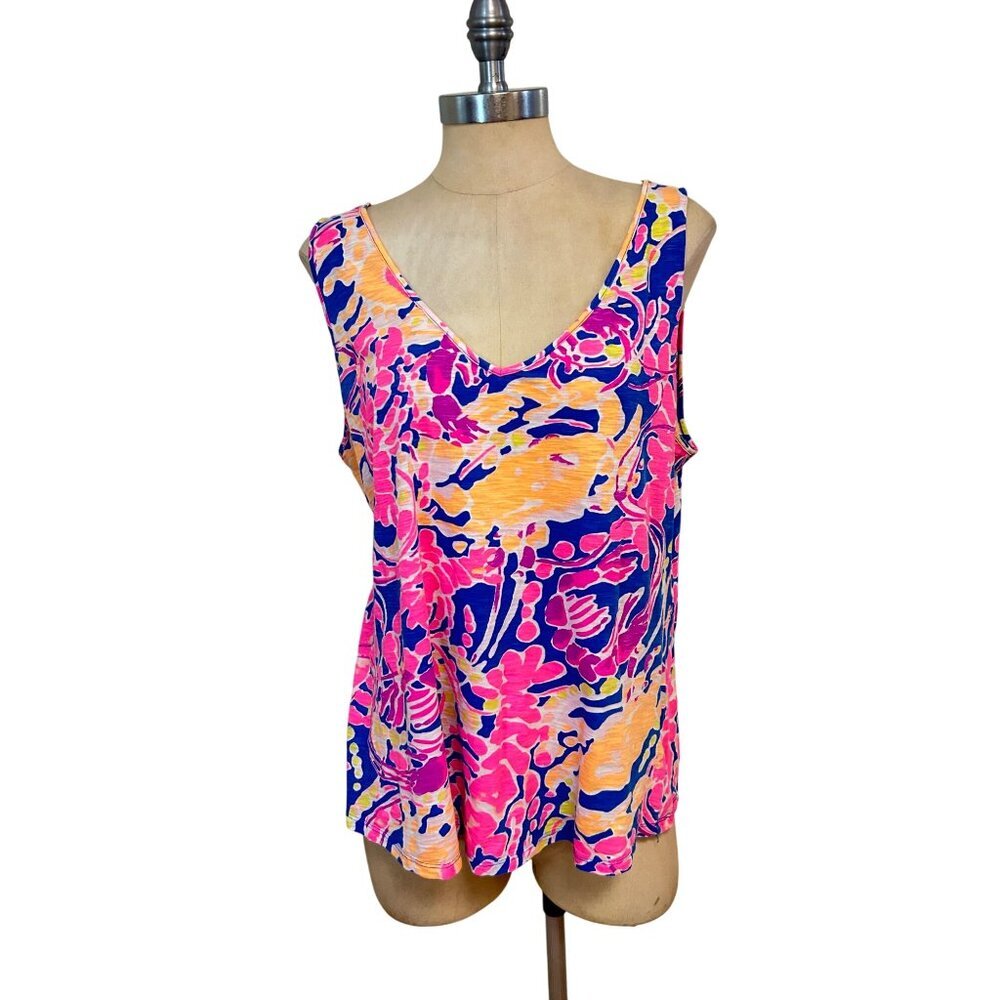 Lilly Pulitzer Gigi Tank Top in Catch and Release Print XL - Picture 2 of 6